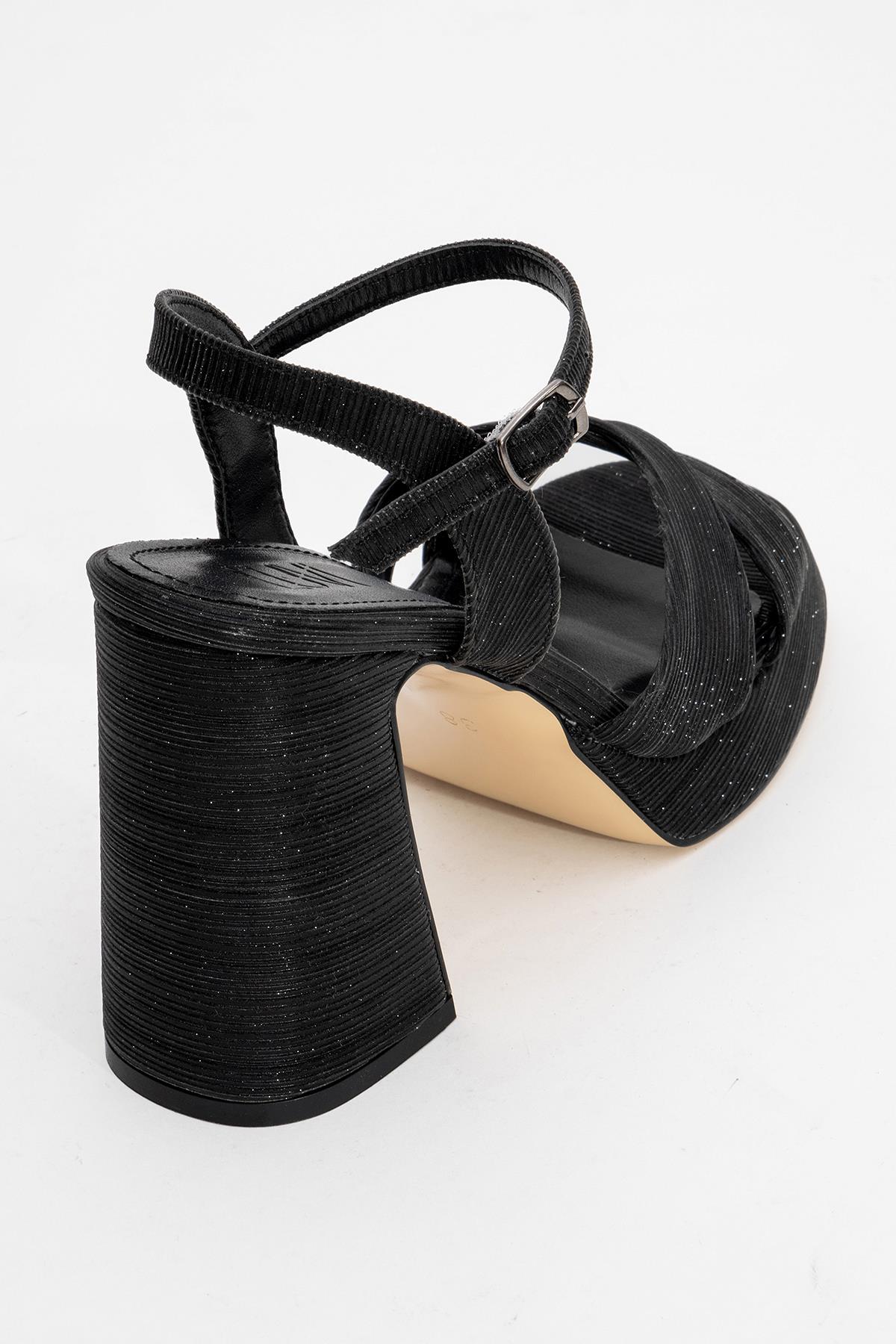 Lello - Zapatos de tacón de plataforma a rayas negras (Mujer)