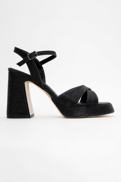 Lello - Zapatos de tacón de plataforma a rayas negras (Mujer)
