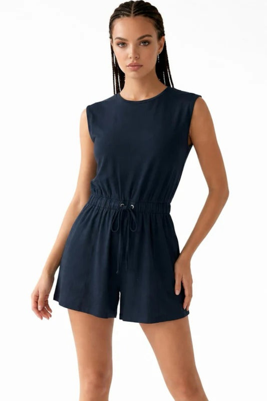Relactive Wear-Lesie Mono corto de modal ultrasuave azul marino para mujer