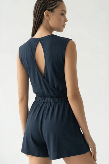 Relactive Wear-Lesie Mono corto de modal ultrasuave azul marino para mujer