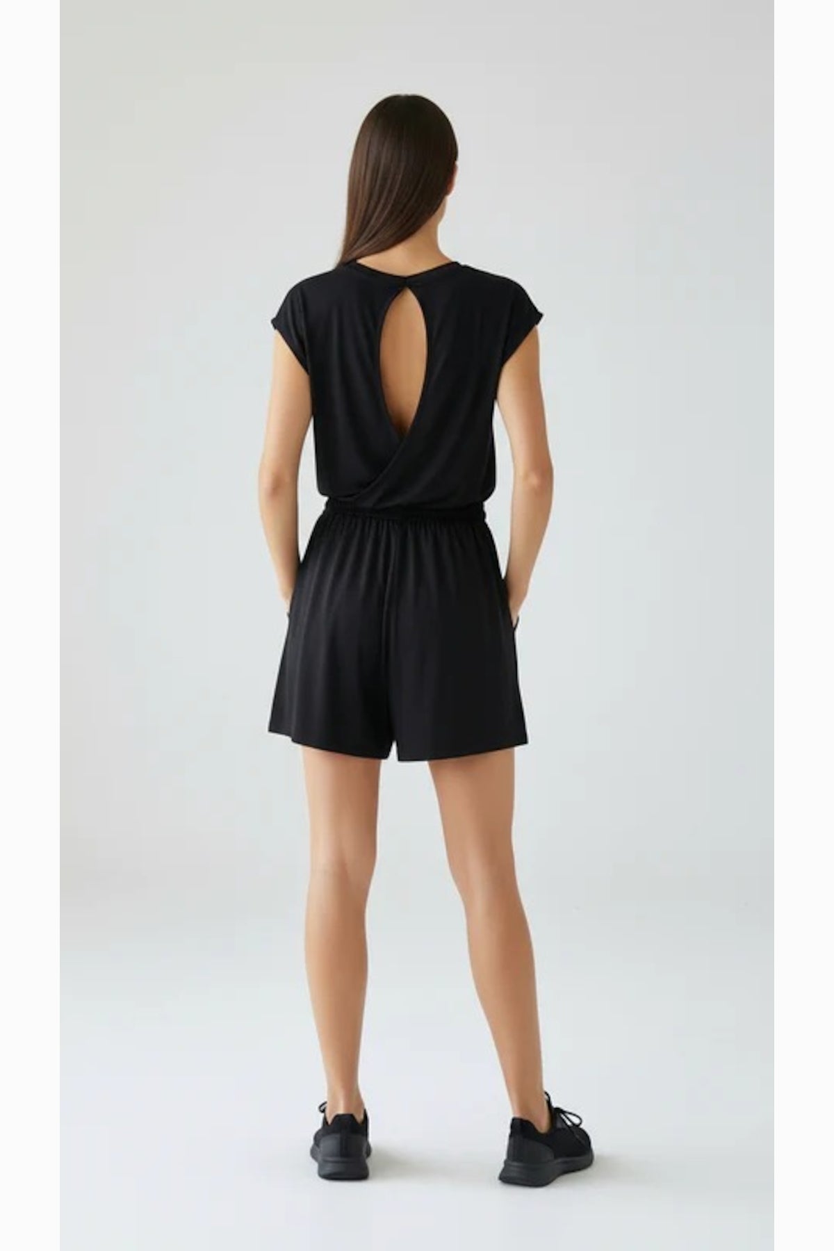 Relactive Wear-Lesie Mono corto de modal ultrasuave negro para mujer