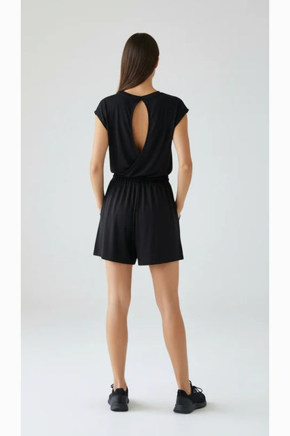 Relactive Wear-Lesie Mono corto de modal ultrasuave negro para mujer