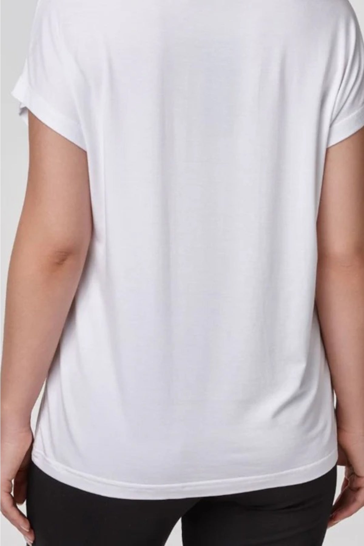 Relactive Wear-Liona Top Diario de Mujer de Mezcla de Modal Blanco Suave y Elástico