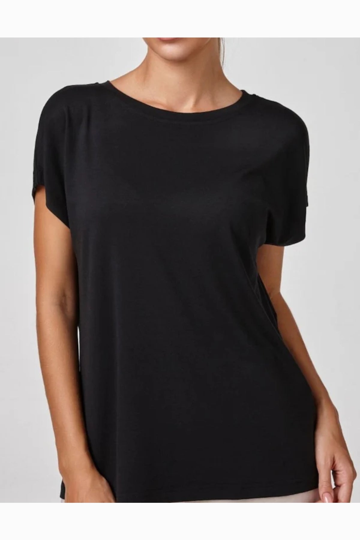 Relactive Wear-Liona Women’s Black Modal Blend Soft Stretch Everyday Top
