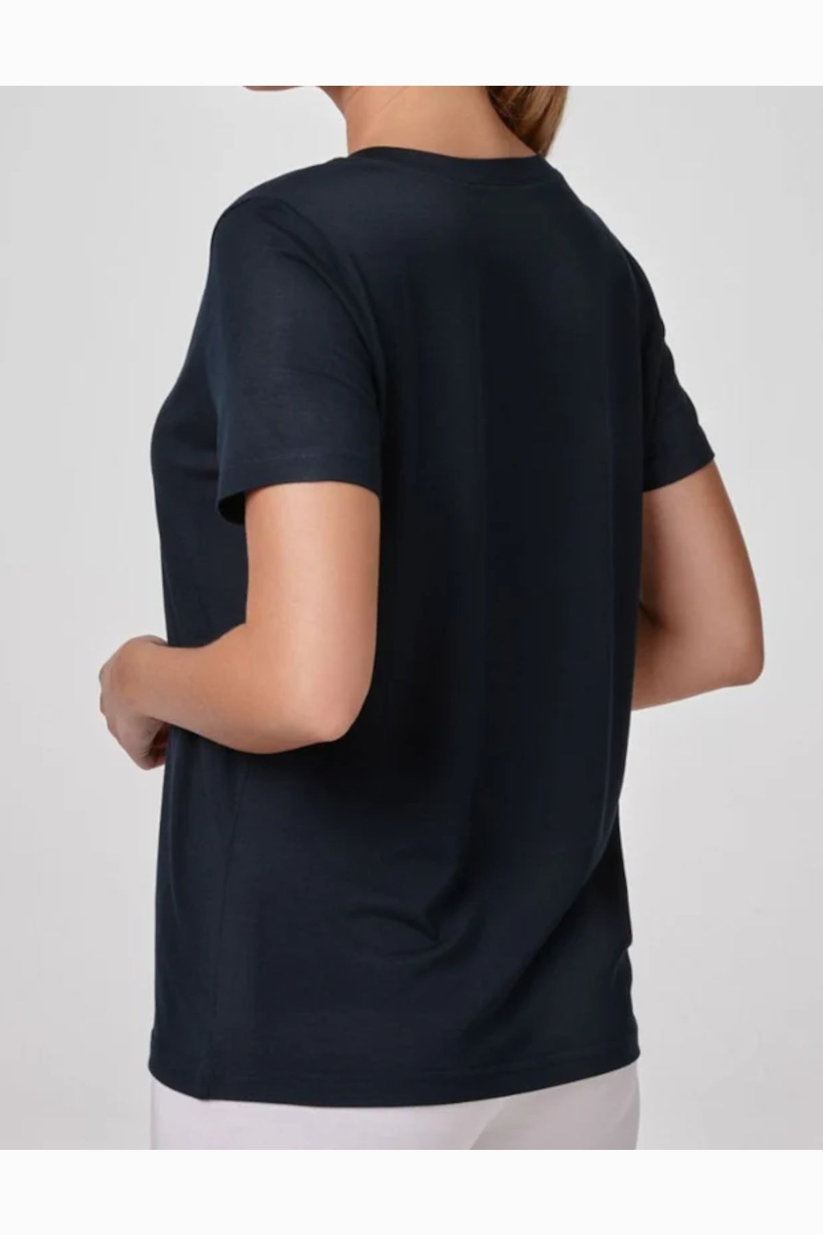 Ropa Relactive - Camiseta de Modal Ultrasuave con Cuello en V Pronunciado Azul Marino para Mujer Alaia