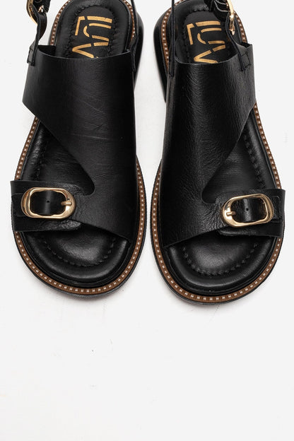 CRUEL - Black Genuine Leather Sandal (Women)