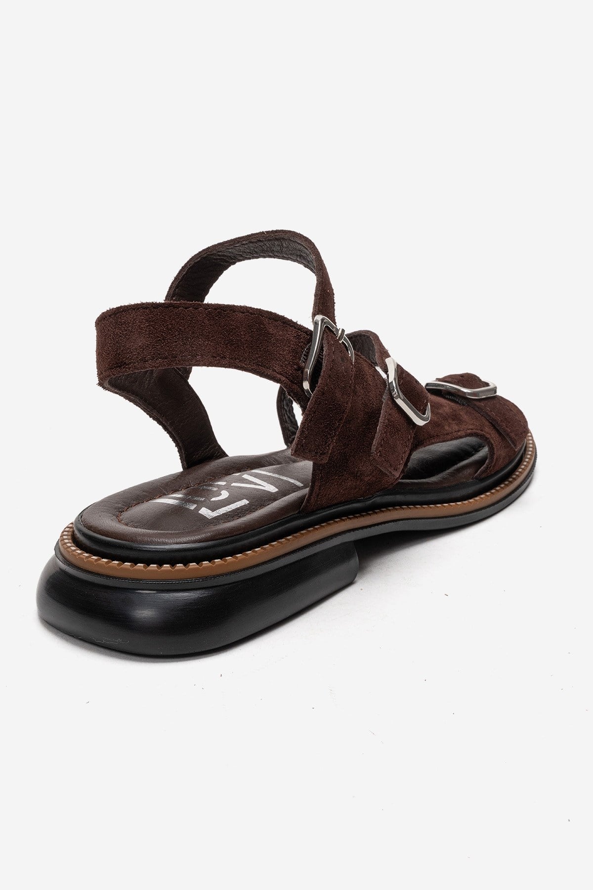 MOREZ - Brown Genuine Leather Suede Slingback Sandal (Women)