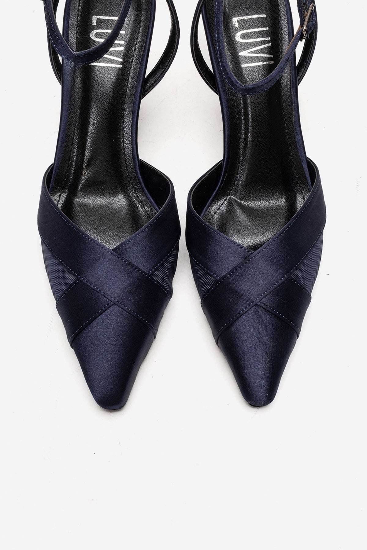 ESTELA - Navy Satin Stiletto Pump (Women)