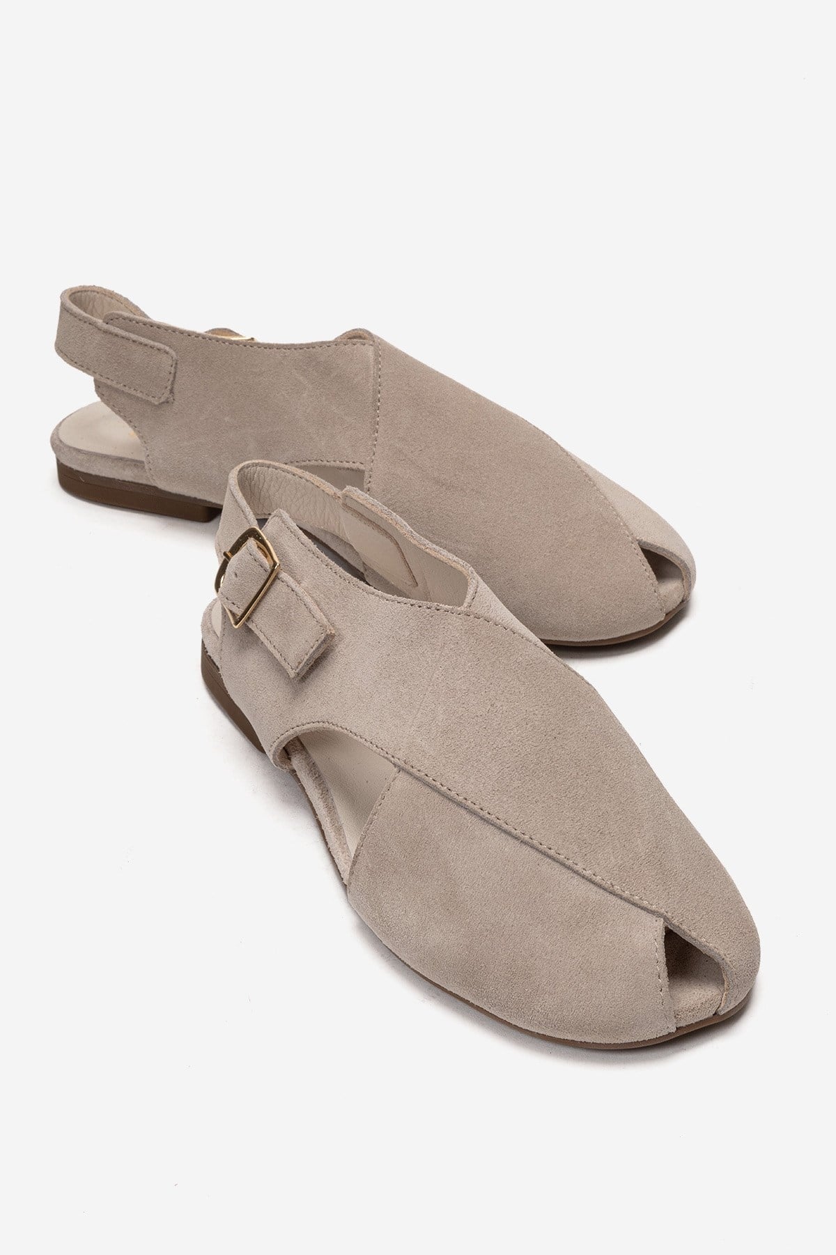 Monaro - Beige Suede Genuine Leather Sandal (Women)