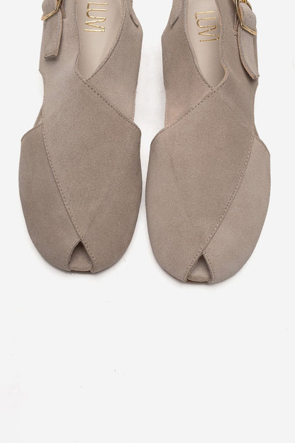 Monaro - Beige Suede Genuine Leather Sandal (Women)