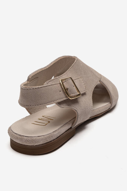 Monaro - Beige Suede Genuine Leather Sandal (Women)