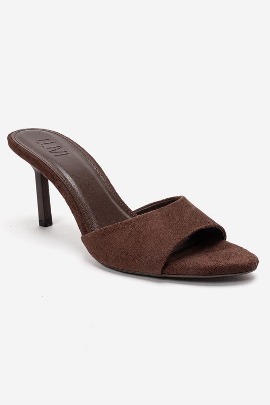 Varelan - Mule de tacón de ante marrón (Mujer)