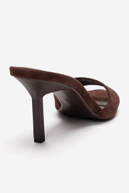 Varelan - Brown Suede Heeled Mule (Women)