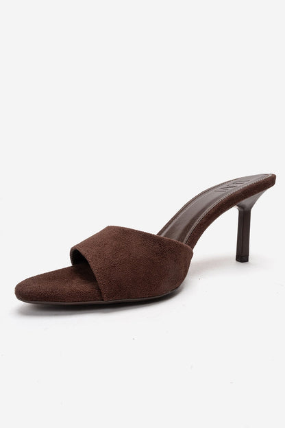 Varelan - Brown Suede Heeled Mule (Women)
