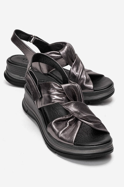 Oara - Silver Genuine Leather Sandal (Women)