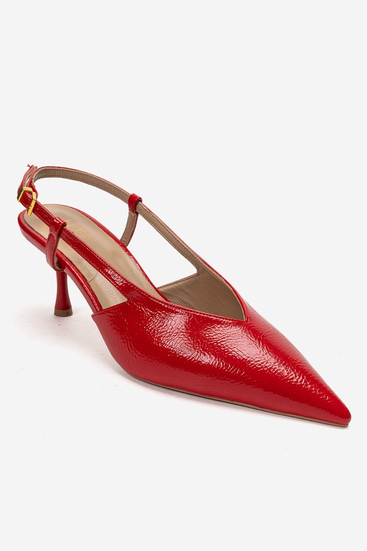 Irena - Red Genuine Leather Pointed Slingback Stiletto Pump (Women)