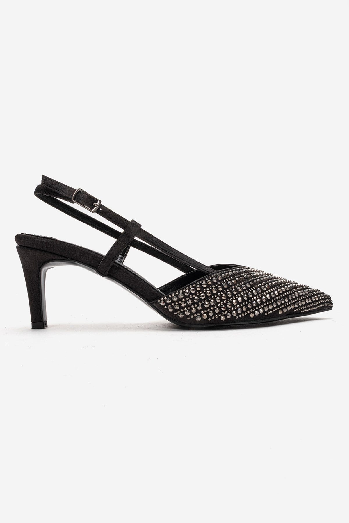 Elodie - Zapatos de tacón de aguja con pedrería - Negro (Mujer)