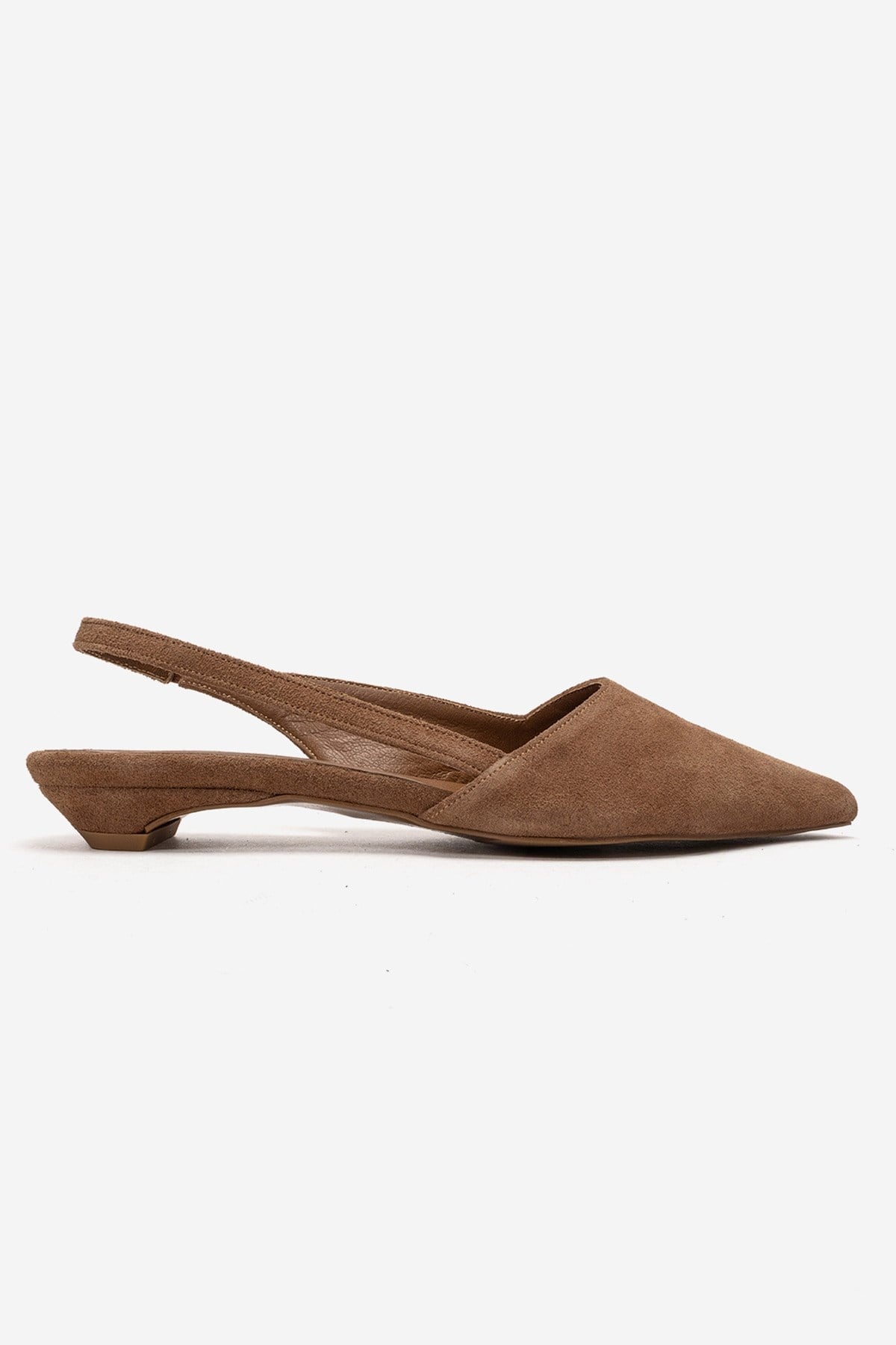 BERLINA - Zapatos de tacón bajo de piel auténtica color camel (mujer)