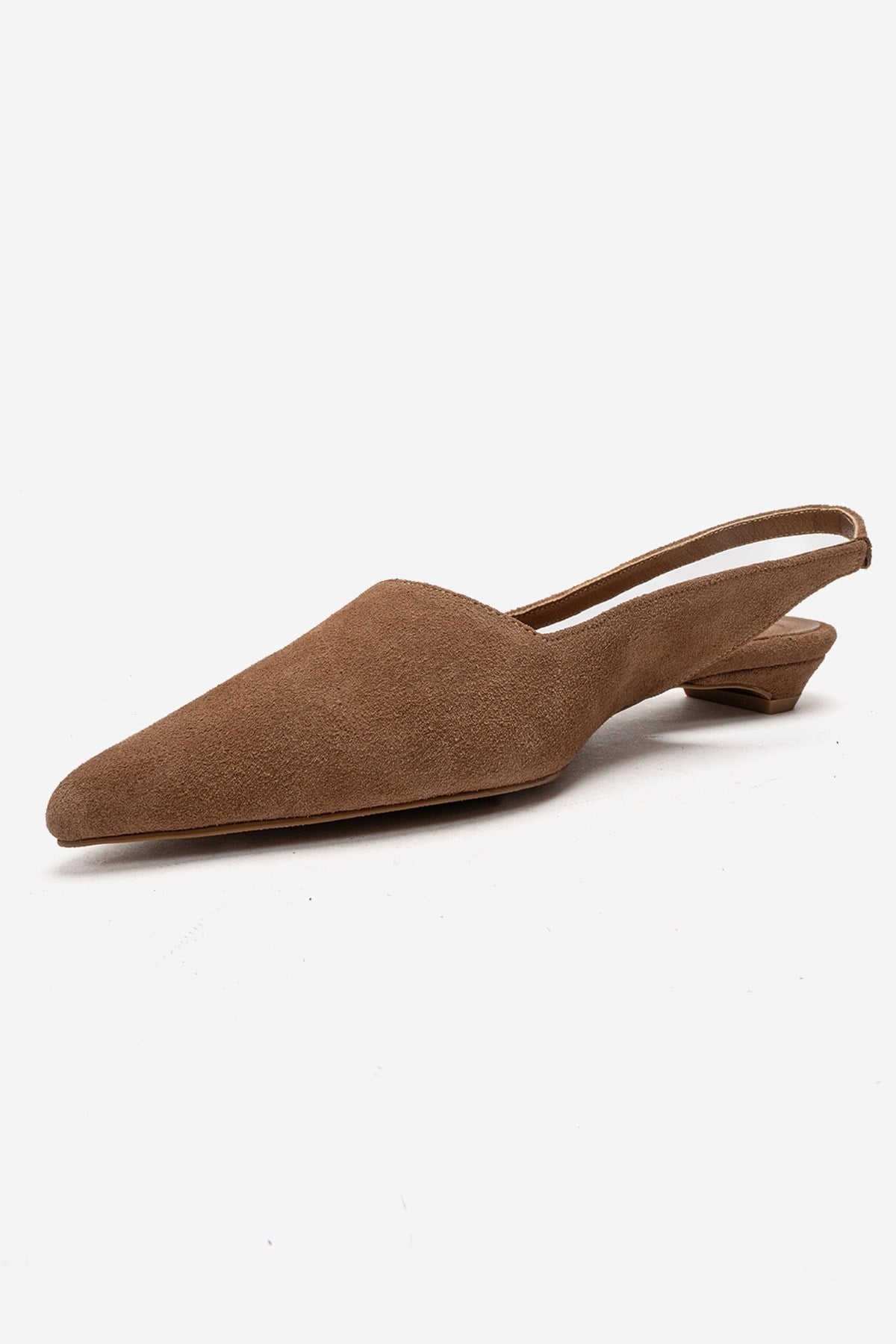 BERLINA - Zapatos de tacón bajo de piel auténtica color camel (mujer)