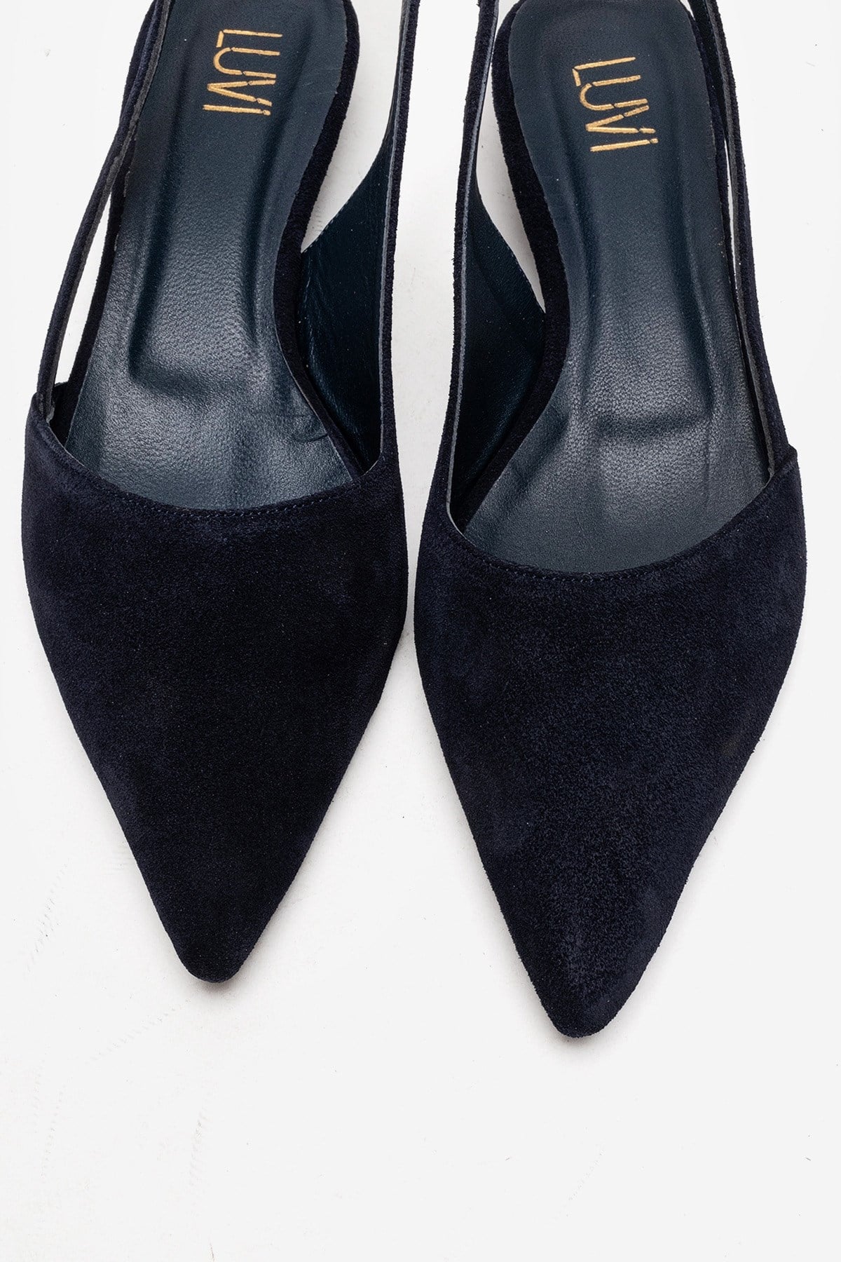 BERLINA - Zapatos de tacón bajo de piel auténtica en azul marino (mujer)