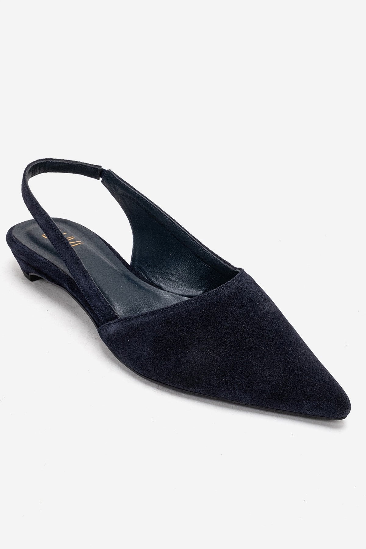BERLINA - Zapatos de tacón bajo de piel auténtica en azul marino (mujer)