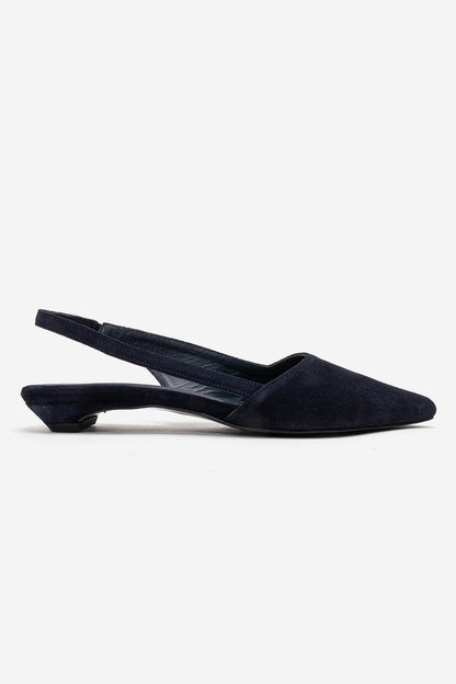 BERLINA - Zapatos de tacón bajo de piel auténtica en azul marino (mujer)
