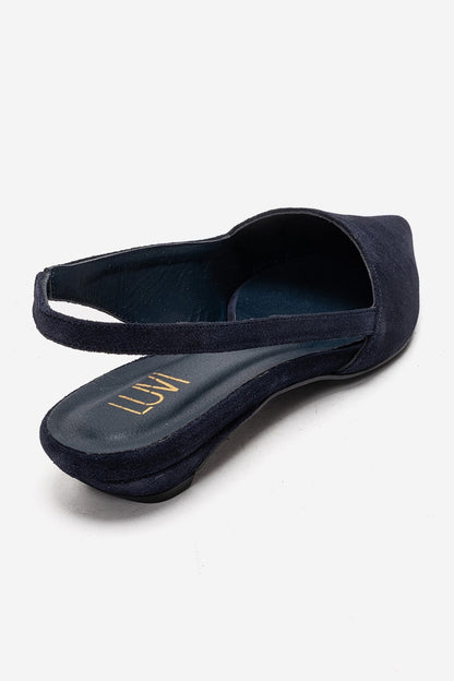 BERLINA - Zapatos de tacón bajo de piel auténtica en azul marino (mujer)