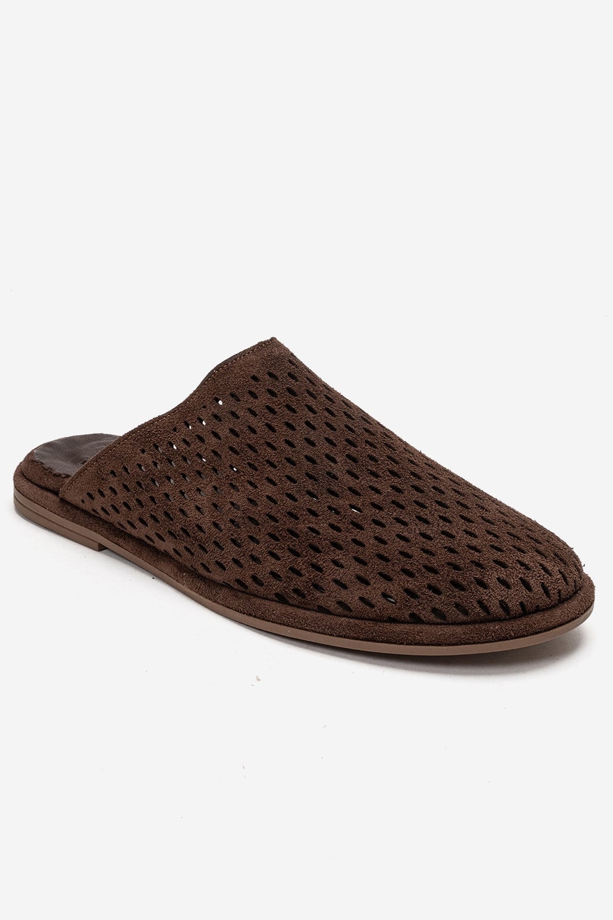 Melara - Brown Genuine Leather Closed-Toe Slide (Women)