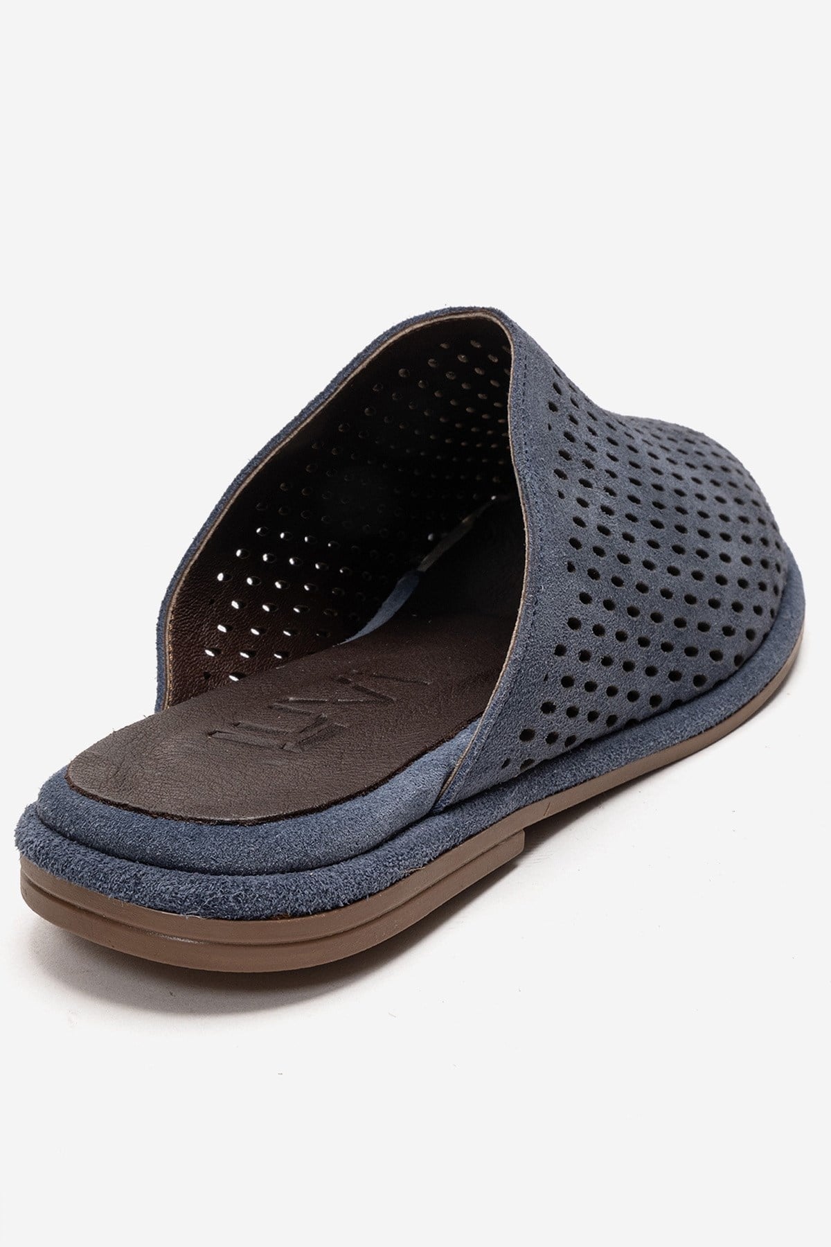 Melara - Navy Genuine Leather Closed-Toe Slide (Women)