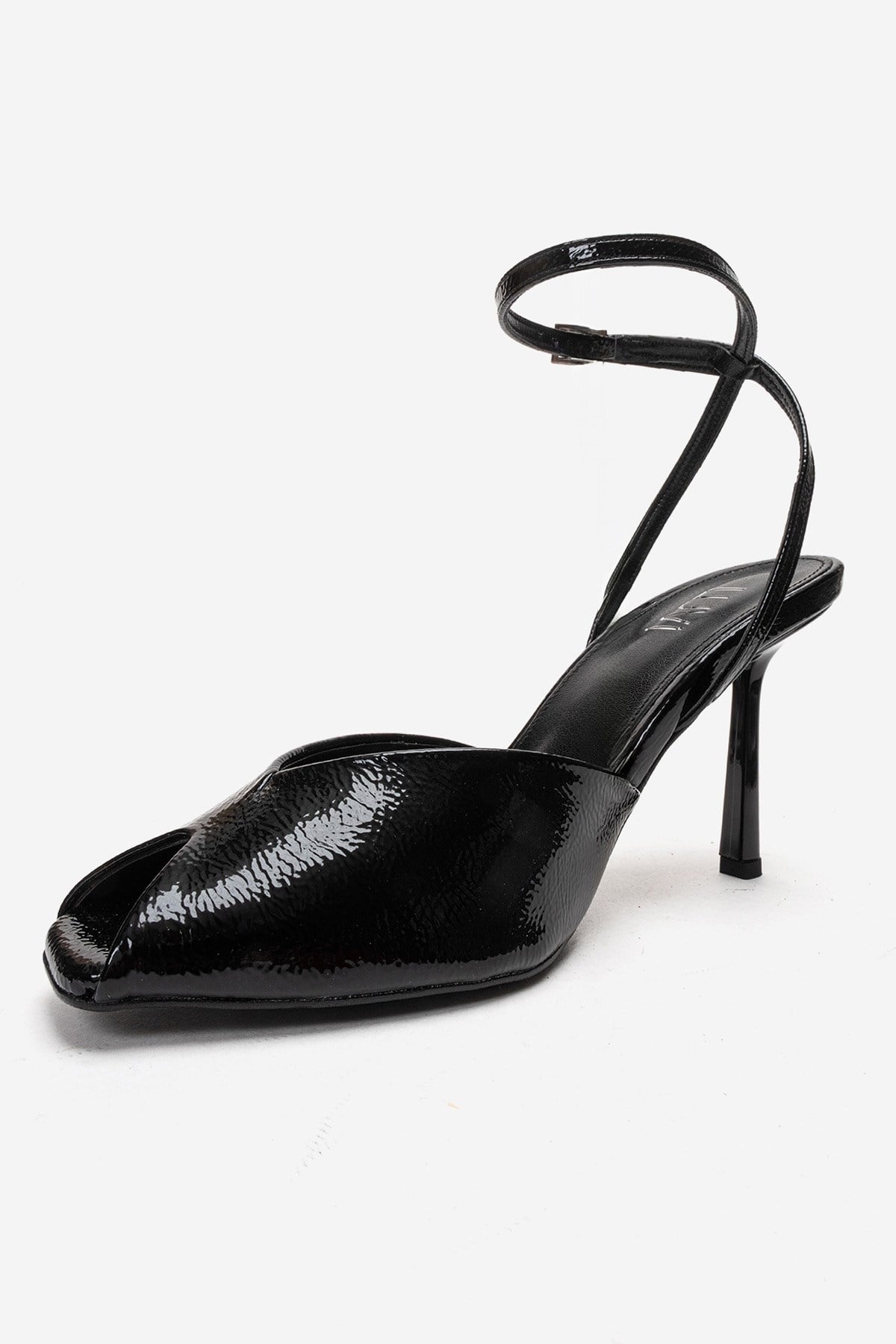 SLATE - Black Genuine Leather Ankle-Strap Stiletto Pump (Women)