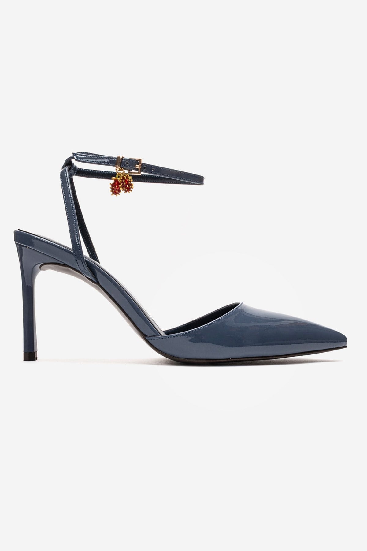 THALIA - Zapatos de tacón de aguja de charol azul ahumado (Mujer)