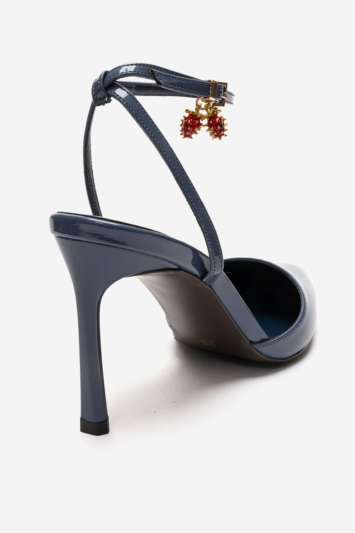 THALIA - Zapatos de tacón de aguja de charol azul ahumado (Mujer)
