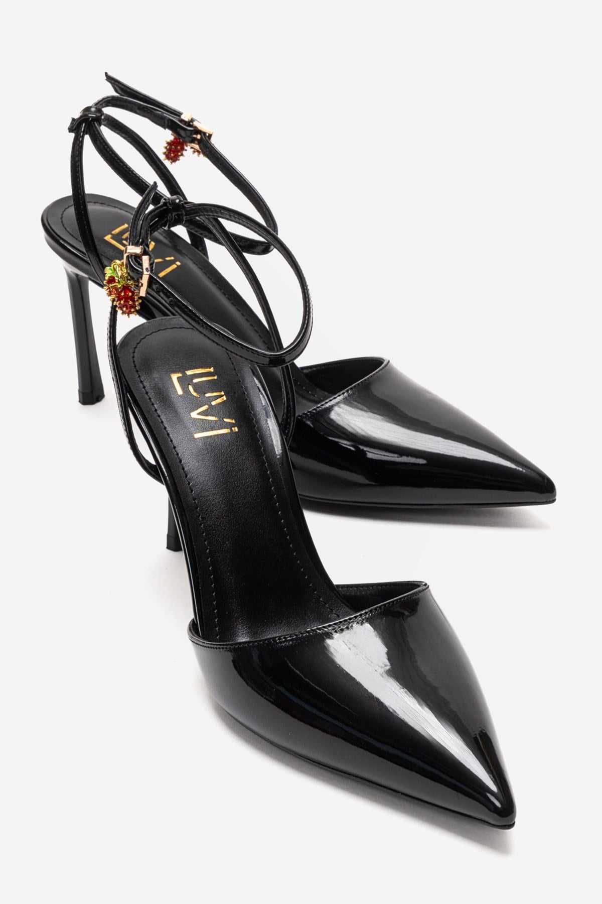 THALIA - Zapatos de tacón de aguja de charol negro (Mujer)