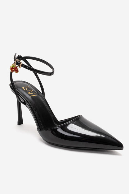 THALIA - Zapatos de tacón de aguja de charol negro (Mujer)