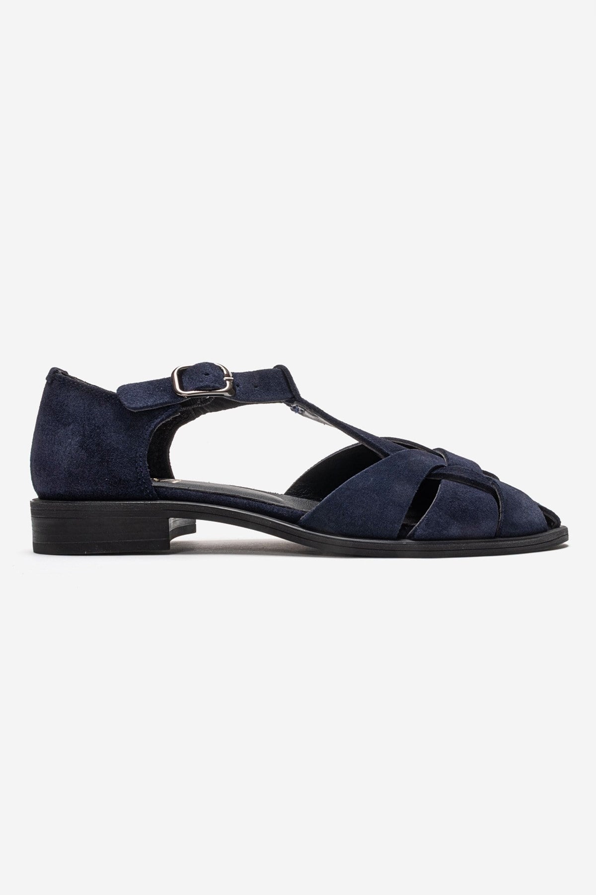 Dexara - Navy Genuine Suede Leather Sandal (Women)