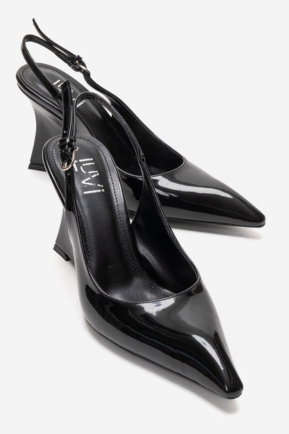 Felon - Black Wedge Heel Slingback (Women)