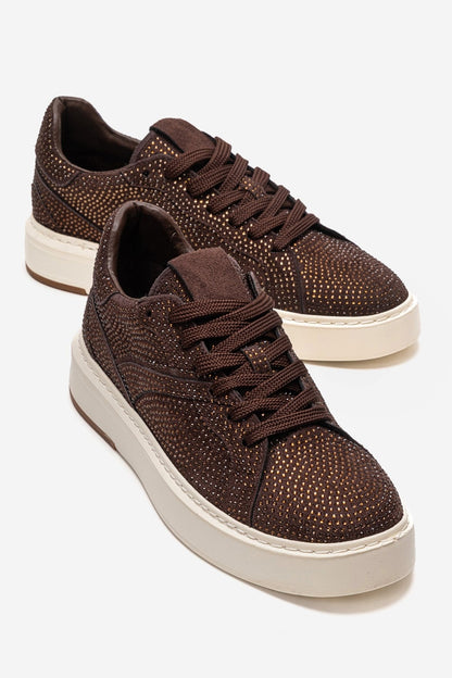 BERINA - Brown Embellished Sneaker (Women)