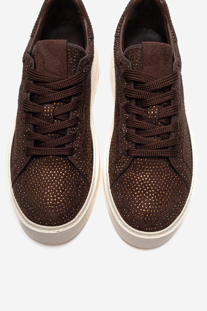 BERINA - Brown Embellished Sneaker (Women)