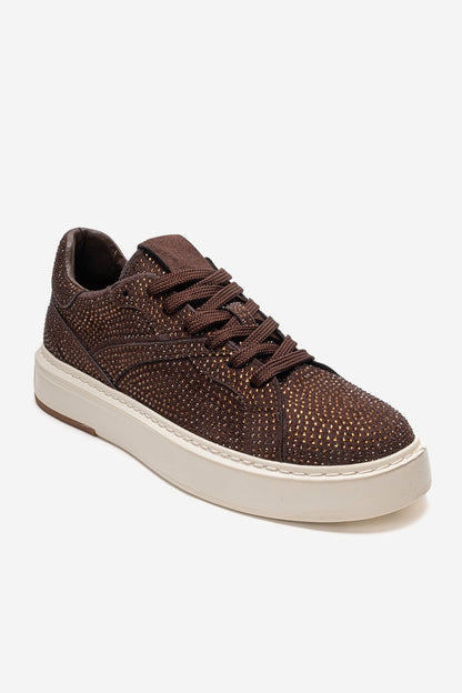 BERINA - Brown Embellished Sneaker (Women)