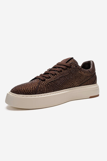 BERINA - Brown Embellished Sneaker (Women)