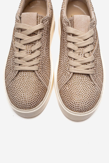 BERINA - Beige Embellished Sneaker (Women)