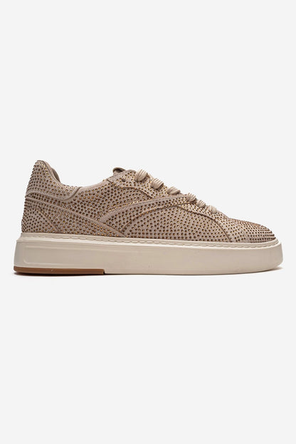 BERINA - Beige Embellished Sneaker (Women)