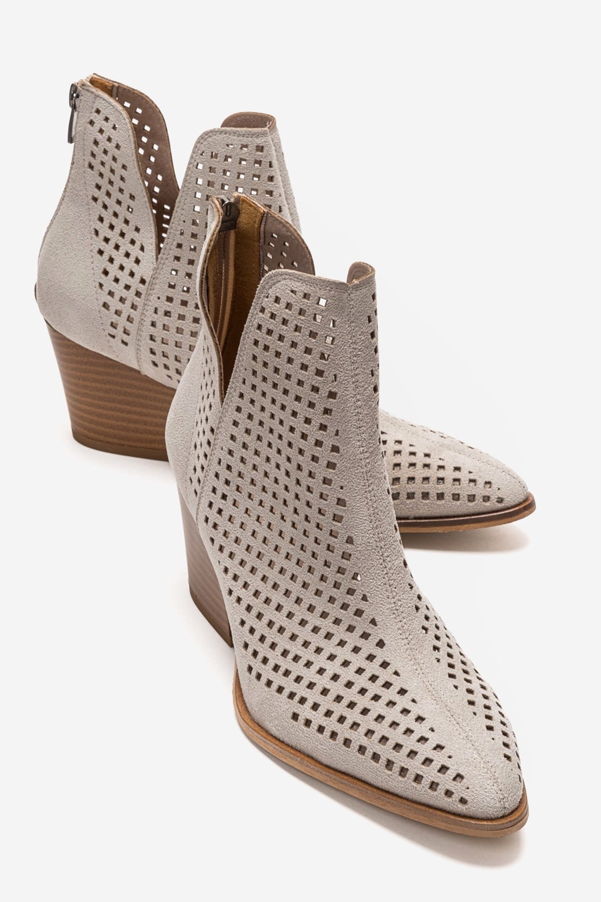 ORVIA - Botín de tacón cuadrado color blanco roto (Mujer)