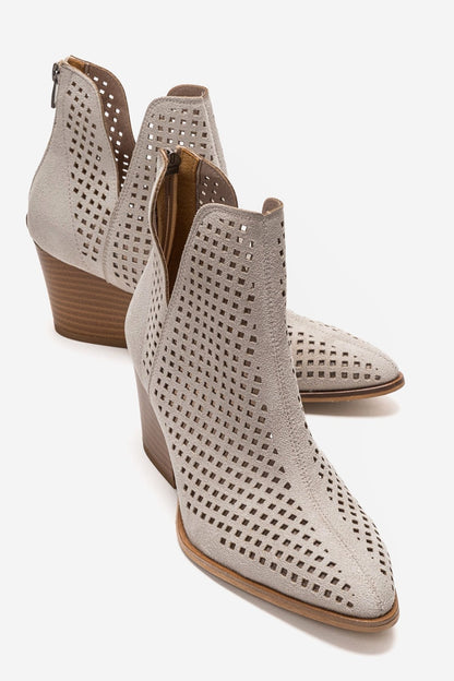 ORVIA - Botín de tacón cuadrado color blanco roto (Mujer)