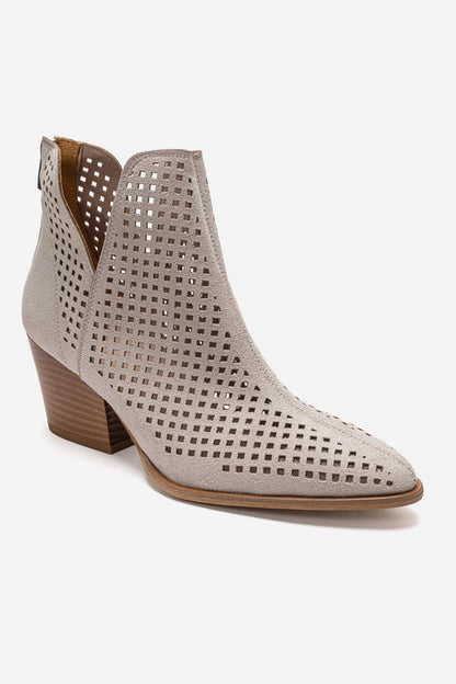 ORVIA - Botín de tacón cuadrado color blanco roto (Mujer)
