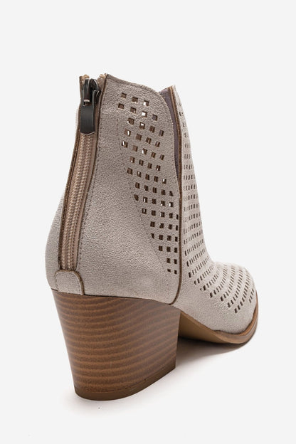 ORVIA - Botín de tacón cuadrado color blanco roto (Mujer)