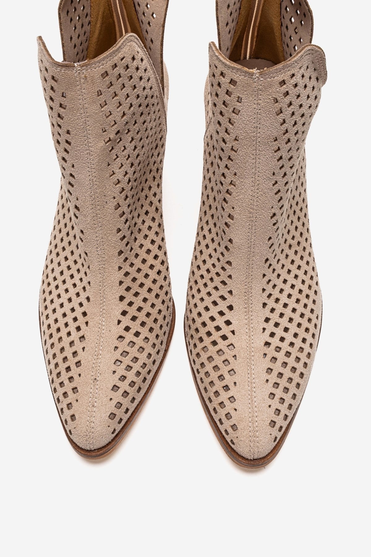 ORVIA - Botín de tacón cuadrado beige (Mujer)