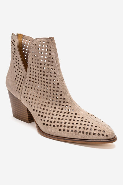 ORVIA - Botín de tacón cuadrado beige (Mujer)