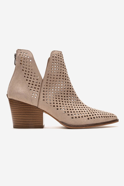 ORVIA - Botín de tacón cuadrado beige (Mujer)