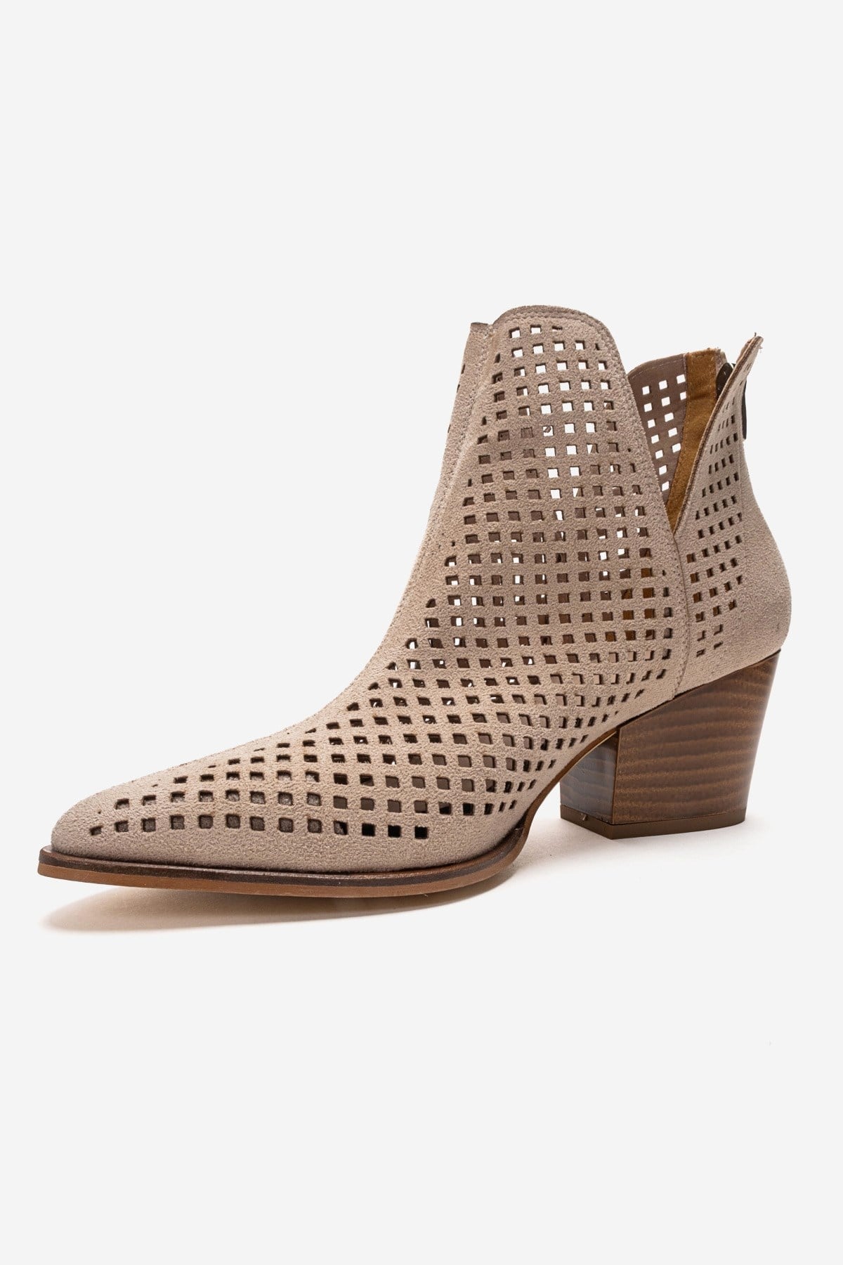 ORVIA - Botín de tacón cuadrado beige (Mujer)